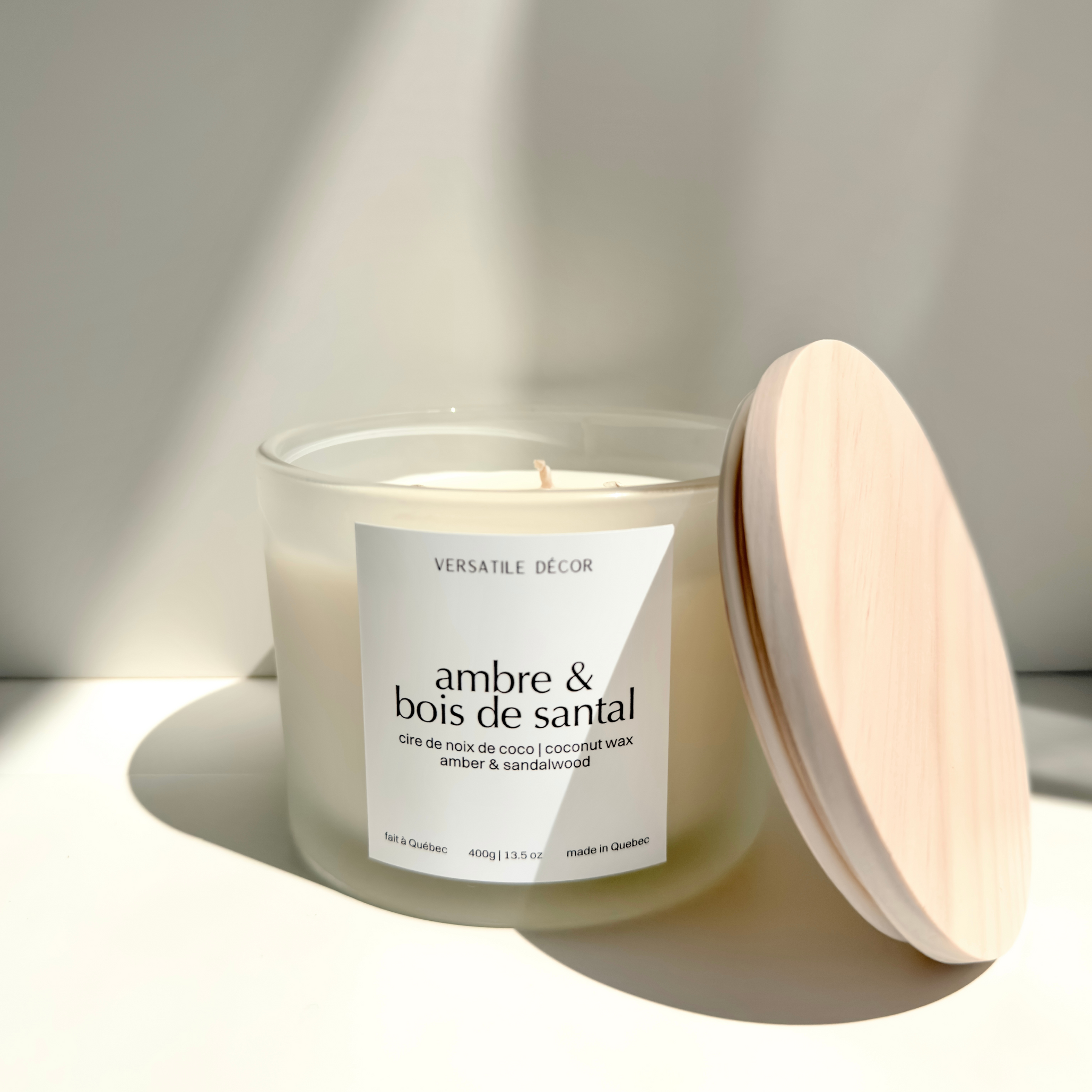 Chandelle 3 mèches ambre & bois de santal – Versatile